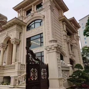 柳州 黄金麻花岗岩别墅外墙干挂效果展示