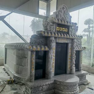 柳州 芝麻白墓碑效果展示图