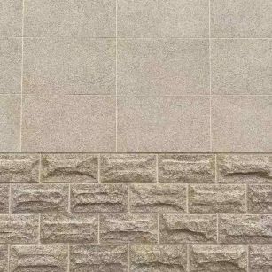 柳州 黄金麻自然面蘑菇石配荔枝面干挂