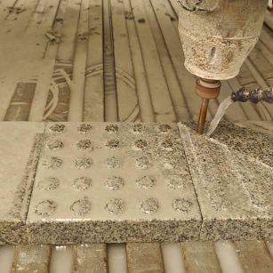 柳州 芝麻白花岗岩石材盲人石、盲道石、盲点石