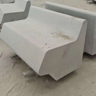 柳州 芝麻白花岗岩异形坐凳，石凳