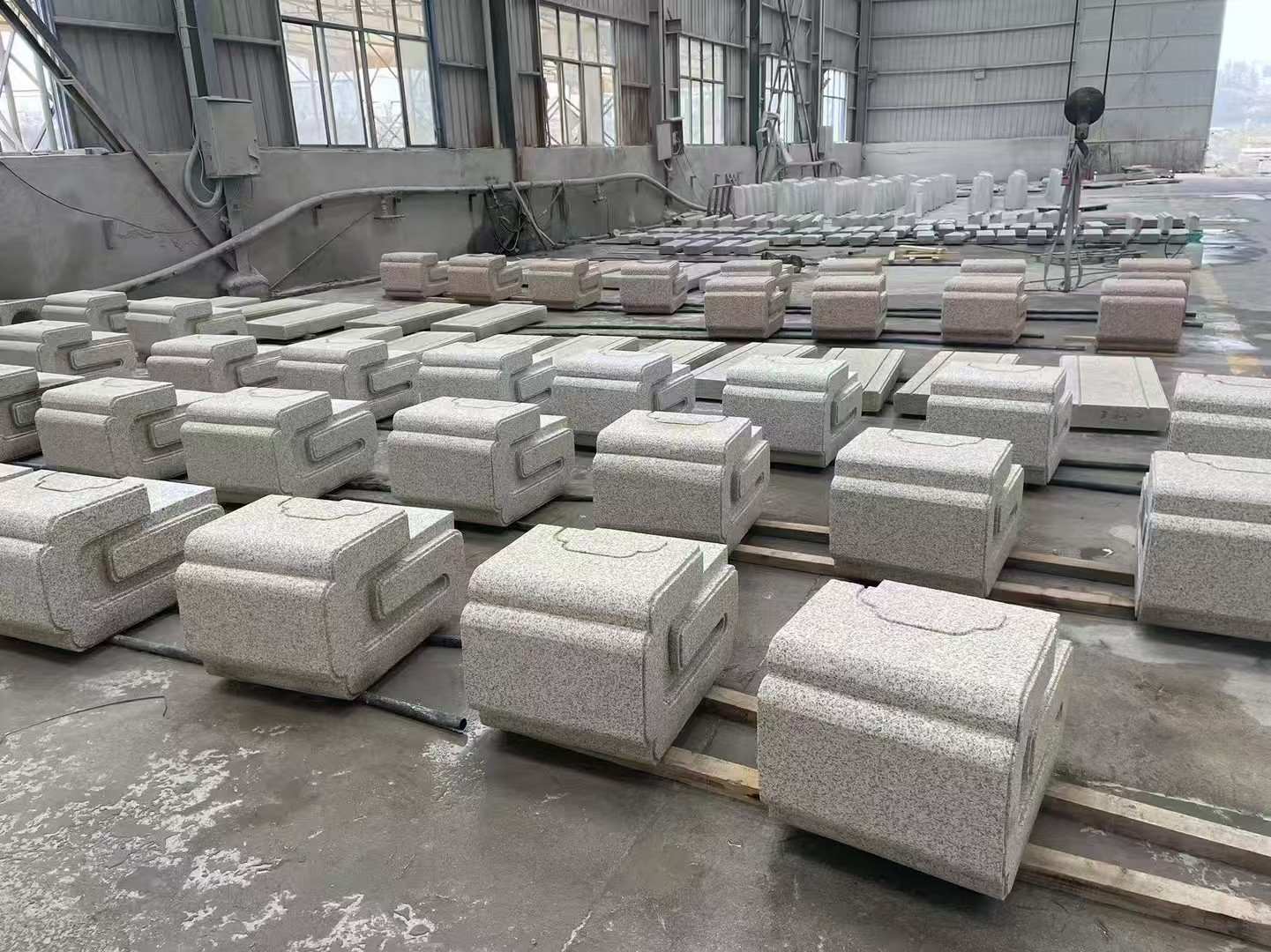 柳州 白麻花岗岩异形加工-石凳，坐凳