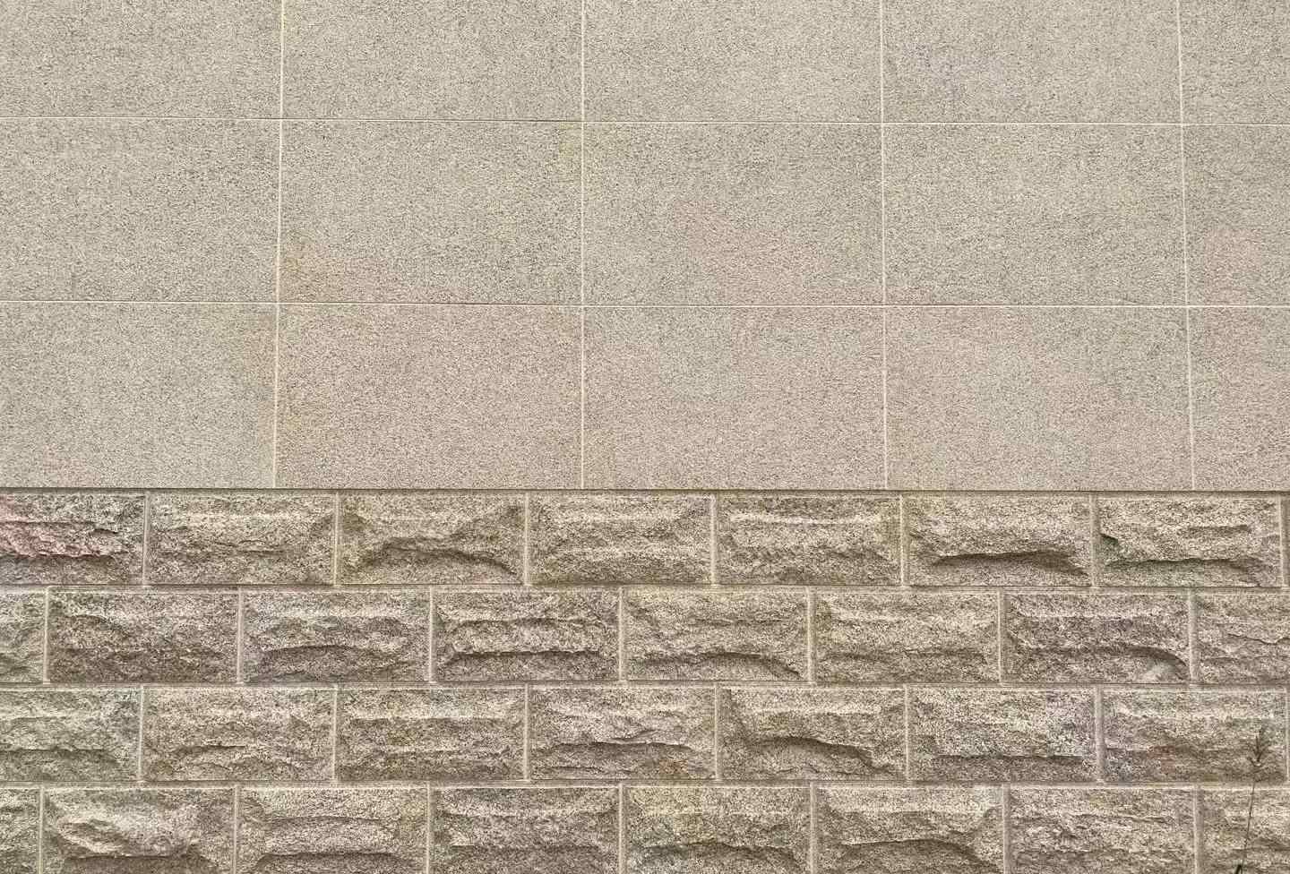 柳州 黄金麻自然面蘑菇石配荔枝面干挂