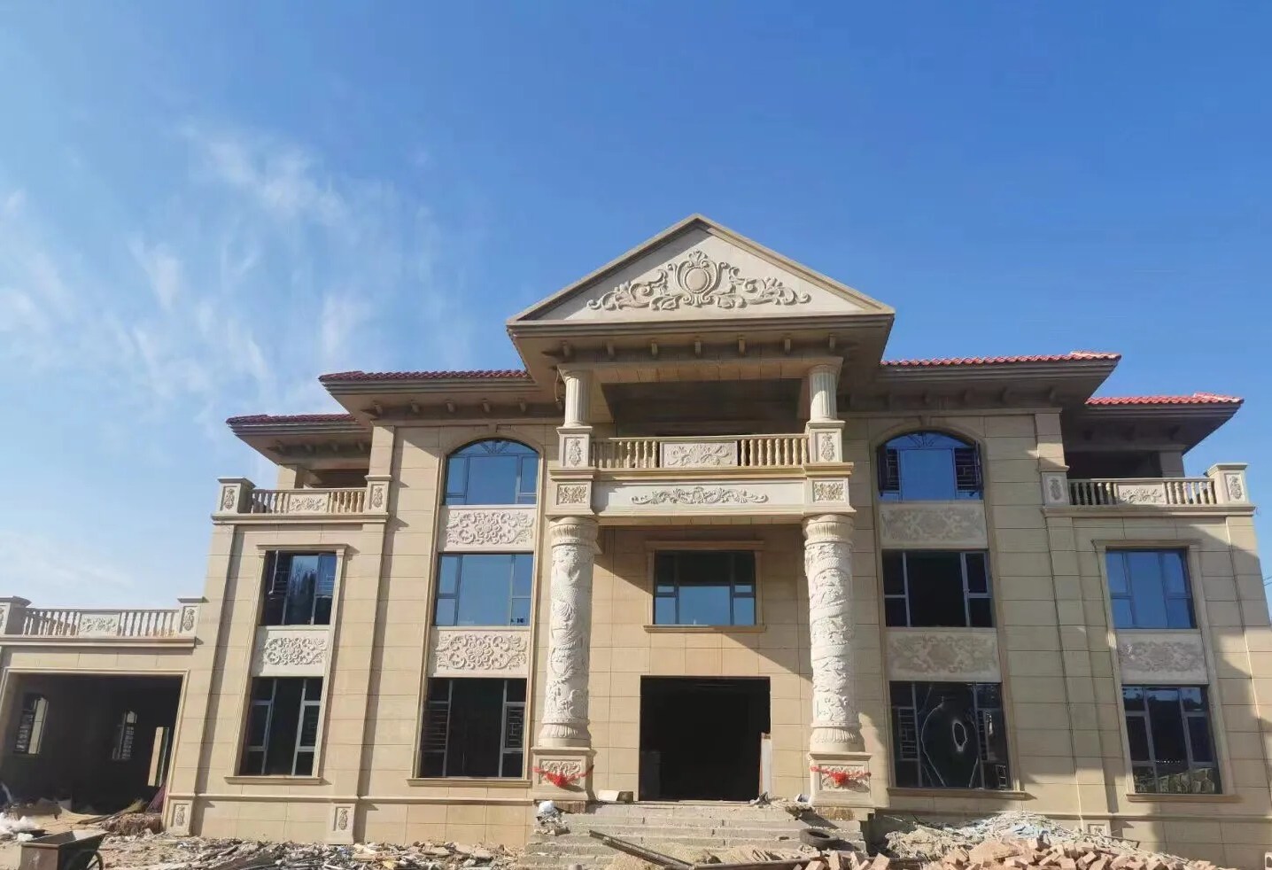 柳州 黄金麻花岗岩别墅外墙干挂