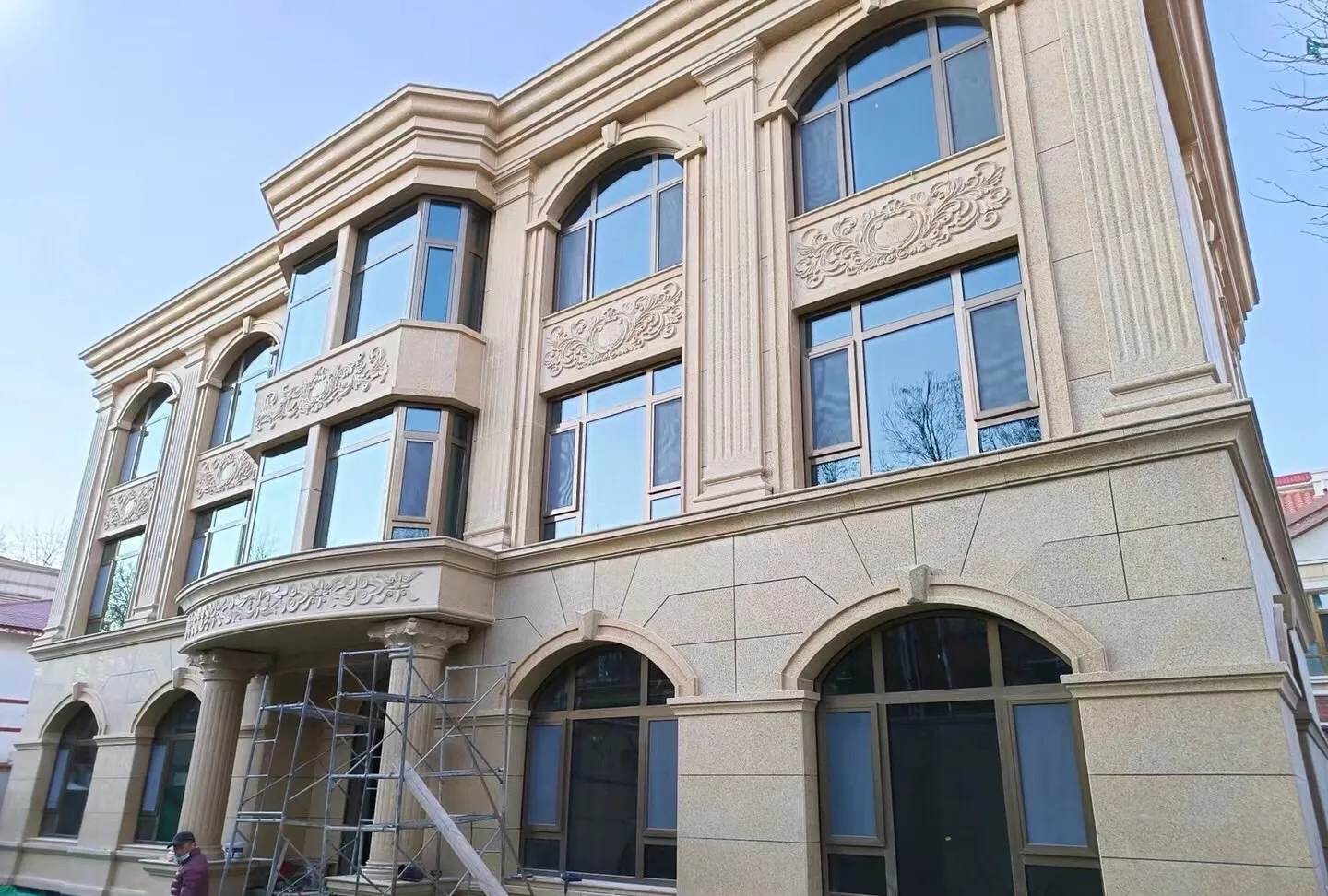 柳州 黄金麻花岗岩别墅外墙干挂